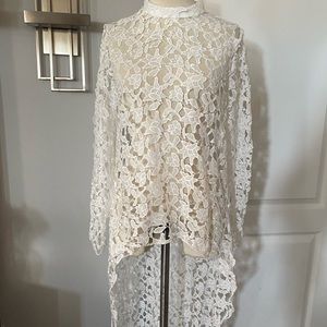 White Lace Eyelet Zimmerman Inspired High Low Top